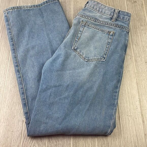 Women's High Rise Ripped Destroyed Straight Leg Jeans Light Wash Size 4 - Picture 7 of 8